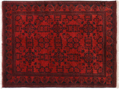 handmade Tribal Biljik Khal Mohammadi Drk. Red Black Hand Knotted RECTANGLE 100% WOOL area rug 4x6