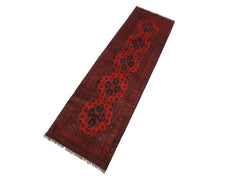 handmade Tribal Biljik Khal Mohammadi Drk. Red Black Hand Knotted RUNNER 100% WOOL Runner 3x10