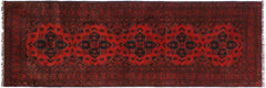 handmade Tribal Biljik Khal Mohammadi Drk. Red Black Hand Knotted RUNNER 100% WOOL Runner 3x10