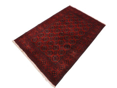 handmade Tribal Biljik Khal Mohammadi Drk. Red Black Hand Knotted RECTANGLE 100% WOOL area rug 4x6