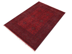 handmade Tribal Biljik Khal Mohammadi Red Blue Hand Knotted RECTANGLE 100% WOOL area rug 5x7