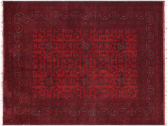 handmade Tribal Biljik Khal Mohammadi Red Blue Hand Knotted RECTANGLE 100% WOOL area rug 5x7