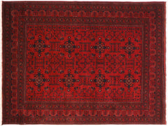 handmade Tribal Biljik Khal Mohammadi Drk. Red Black Hand Knotted RECTANGLE 100% WOOL area rug 6x8