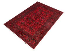 handmade Tribal Biljik Khal Mohammadi Red Black Hand Knotted RECTANGLE 100% WOOL area rug 5x7