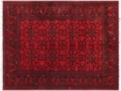 handmade Tribal Biljik Khal Mohammadi Red Black Hand Knotted RECTANGLE 100% WOOL area rug 5x7