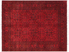 handmade Tribal Biljik Khal Mohammadi Red Black Hand Knotted RECTANGLE 100% WOOL area rug 5x6