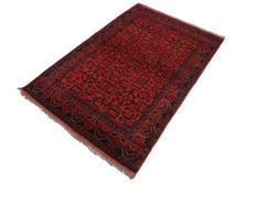 handmade Tribal Biljik Khal Mohammadi Drk. Red Black Hand Knotted RECTANGLE 100% WOOL area rug 4x6