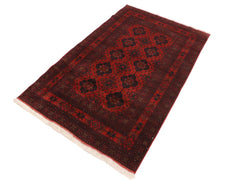 handmade Tribal Biljik Khal Mohammadi Drk. Red Black Hand Knotted RECTANGLE 100% WOOL area rug 4x7