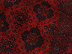 handmade Tribal Biljik Khal Mohammadi Drk. Red Black Hand Knotted RECTANGLE 100% WOOL area rug 4x7