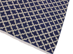 handmade Modern Moroccan Hi Blue Ivory Hand Knotted RECTANGLE 100% WOOL area rug 10x12