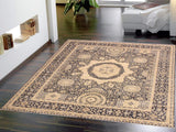 handmade Geometric Mamluk Tan Black Hand Knotted RECTANGLE 100% WOOL area rug 8x10