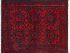 handmade Tribal Biljik Khal Mohammadi Red Blue Hand Knotted RECTANGLE 100% WOOL area rug 5x7