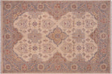 handmade Traditional Kafkaz Chobi Ziegler Ivory Gray Hand Knotted RECTANGLE 100% WOOL area rug 6 x 7