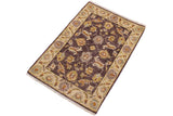 handmade Traditional Kafkaz Chobi Ziegler Brown Ivory Hand Knotted RECTANGLE 100% WOOL area rug 2 x 3