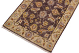 handmade Traditional Kafkaz Chobi Ziegler Brown Ivory Hand Knotted RECTANGLE 100% WOOL area rug 2 x 3