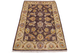 handmade Traditional Kafkaz Chobi Ziegler Brown Ivory Hand Knotted RECTANGLE 100% WOOL area rug 2 x 3