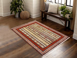 handmade Transitional Shawl Rust Grey Hand Knotted RECTANGLE 100% WOOL area rug 2x3