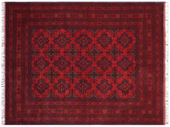 handmade Tribal Biljik Khal Mohammadi Red Blue Hand Knotted RECTANGLE 100% WOOL area rug 6x8