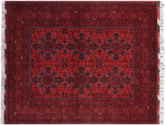 handmade Tribal Biljik Khal Mohammadi Red Blue Hand Knotted RECTANGLE 100% WOOL area rug 5x7