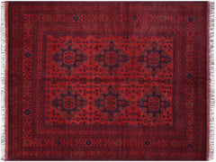 handmade Tribal Biljik Khal Mohammadi Red Blue Hand Knotted RECTANGLE 100% WOOL area rug 6x8