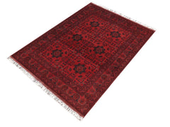 handmade Tribal Biljik Khal Mohammadi Red Blue Hand Knotted RECTANGLE 100% WOOL area rug 5x6