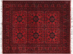 handmade Tribal Biljik Khal Mohammadi Red Blue Hand Knotted RECTANGLE 100% WOOL area rug 5x6