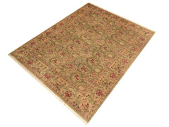 handmade Traditional Marry Gold Green Beige Hand Knotted RECTANGLE 100% WOOL area rug 10x14