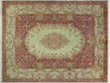 Abusson Heritage Mindy Green/Maroon Wool Rug - 10'0'' x 14'0''