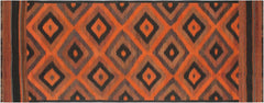 handmade Geometric Kilim Rust Brown Hand-Woven RUNNER 100% WOOL area rug