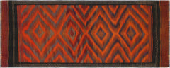 handmade Geometric Kilim Rust Brown Hand-Woven RUNNER 100% WOOL area rug