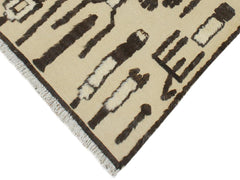 handmade Modern Moroccan Beige Brown Hand-Woven RECTANGLE 100% WOOL area rug 4 x 6