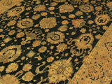 handmade Traditional Agra Drk.green Dark Gold Hand Knotted RECTANGLE 100% WOOL area rug 10x14