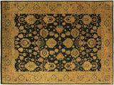 handmade Traditional Agra Drk.green Dark Gold Hand Knotted RECTANGLE 100% WOOL area rug 10x14