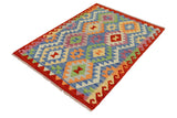 handmade Traditional Kilim, New arrival Blue Rust Hand-Woven RECTANGLE 100% WOOL area rug 3' x 4'