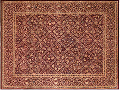 handmade Traditional Nadeem Maroon Blue Hand Knotted RECTANGLE 100% WOOL area rug 9x12