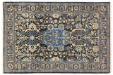 Southwestern Heriz Ziegler Brenna Gray Blue Hand-Knotted Rug - 3'10'' x 5'10''