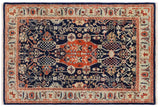 Tribal Heriz Ziegler Matilda Blue Rust Hand-Knotted Rug - 3'9'' x 5'10''