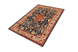 handmade Geometric Kafkaz Chobi Ziegler Blue Brown Hand Knotted RECTANGLE 100% WOOL area rug 4 x 6