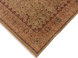 handmade Traditional Kashan Taupe Brown Hand Knotted RECTANGLE 100% WOOL area rug 9x12