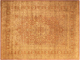 handmade Traditional Nauras Rust Gold Hand Knotted RECTANGLE 100% WOOL area rug 9x12