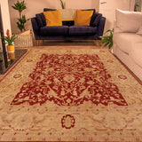 handmade Traditional Kafkaz Chobi Ziegler Rust Tan Hand Knotted RECTANGLE 100% WOOL area rug 8 x 10