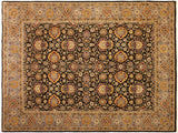 handmade Traditional Lahore Brown Lt. Gray Hand Knotted RECTANGLE 100% WOOL area rug 9x12