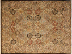 handmade Traditional Design Brown Multi Hand Knotted RECTANGLE 100% WOOL area rug 9x12