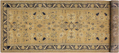 handmade Traditional Kafkaz Gold Blue Hand Knotted RUNNER 100% WOOL area rug 4 x 12