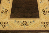 handmade Modern Gabbeh Brown Beige Hand Knotted Rectangel Hand Knotted 100% Vegetable Dyed wool area rug 4 x 6