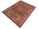 handmade Traditional Rasmi Romal Black Brown Hand Knotted RECTANGLE 100% WOOL area rug 8x10