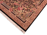 handmade Traditional Rasmi Romal Black Brown Hand Knotted RECTANGLE 100% WOOL area rug 8x10