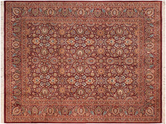 handmade Traditional New Asif Maroon Green Hand Knotted RECTANGLE 100% WOOL area rug 8x10