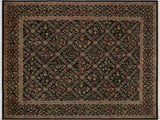 handmade Traditional Nadeem Black Green Hand Knotted RECTANGLE 100% WOOL area rug 9x12