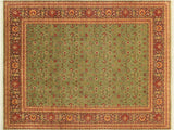 Heritage Ryan Green/Aubergine Wool Rug - 9'1'' x 11'4''